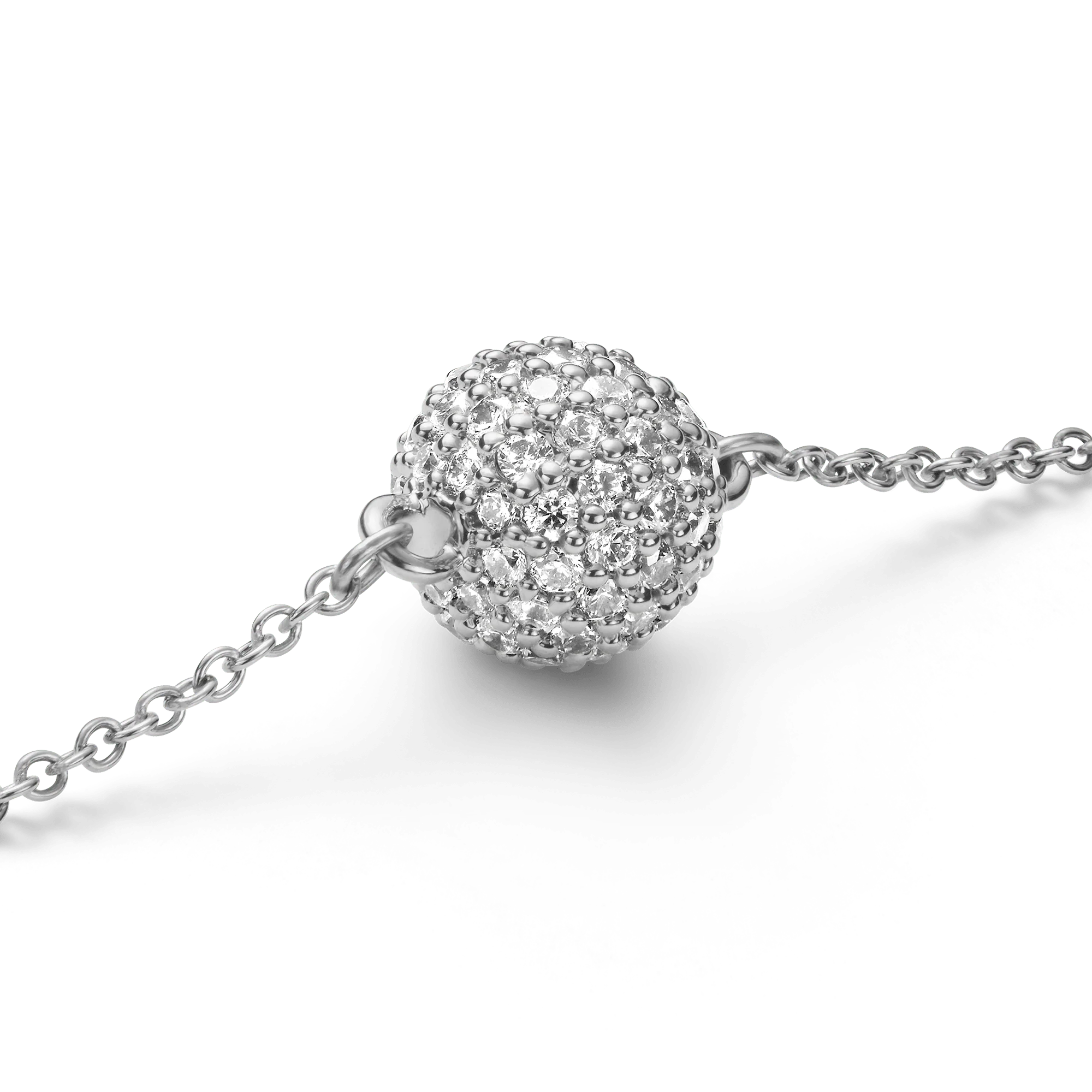 Pavé Crystal Pendant Bracelet Silver - Image 3