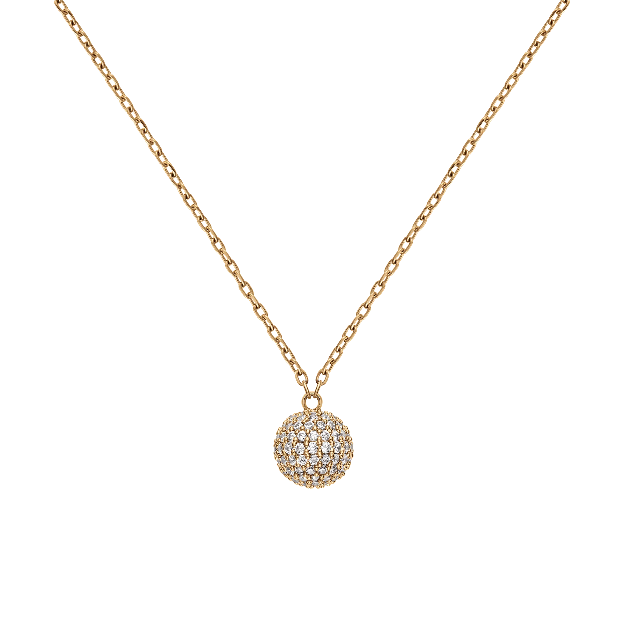 Pavé Crystal Pendant Necklace Gold - Image 3