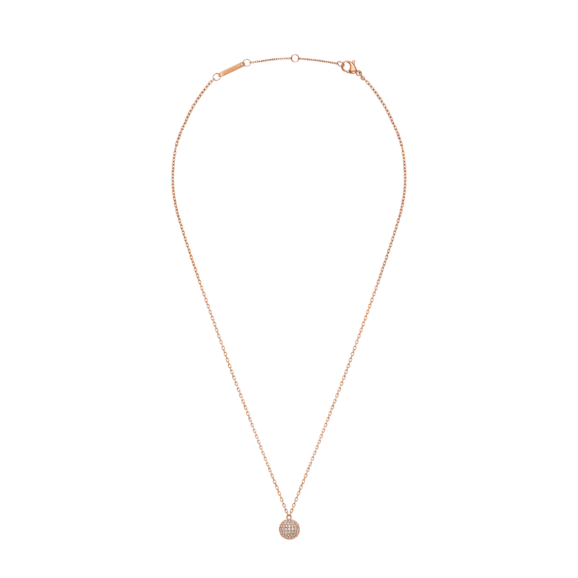 Pavé Crystal Pendant Necklace Rose Gold - Image 3