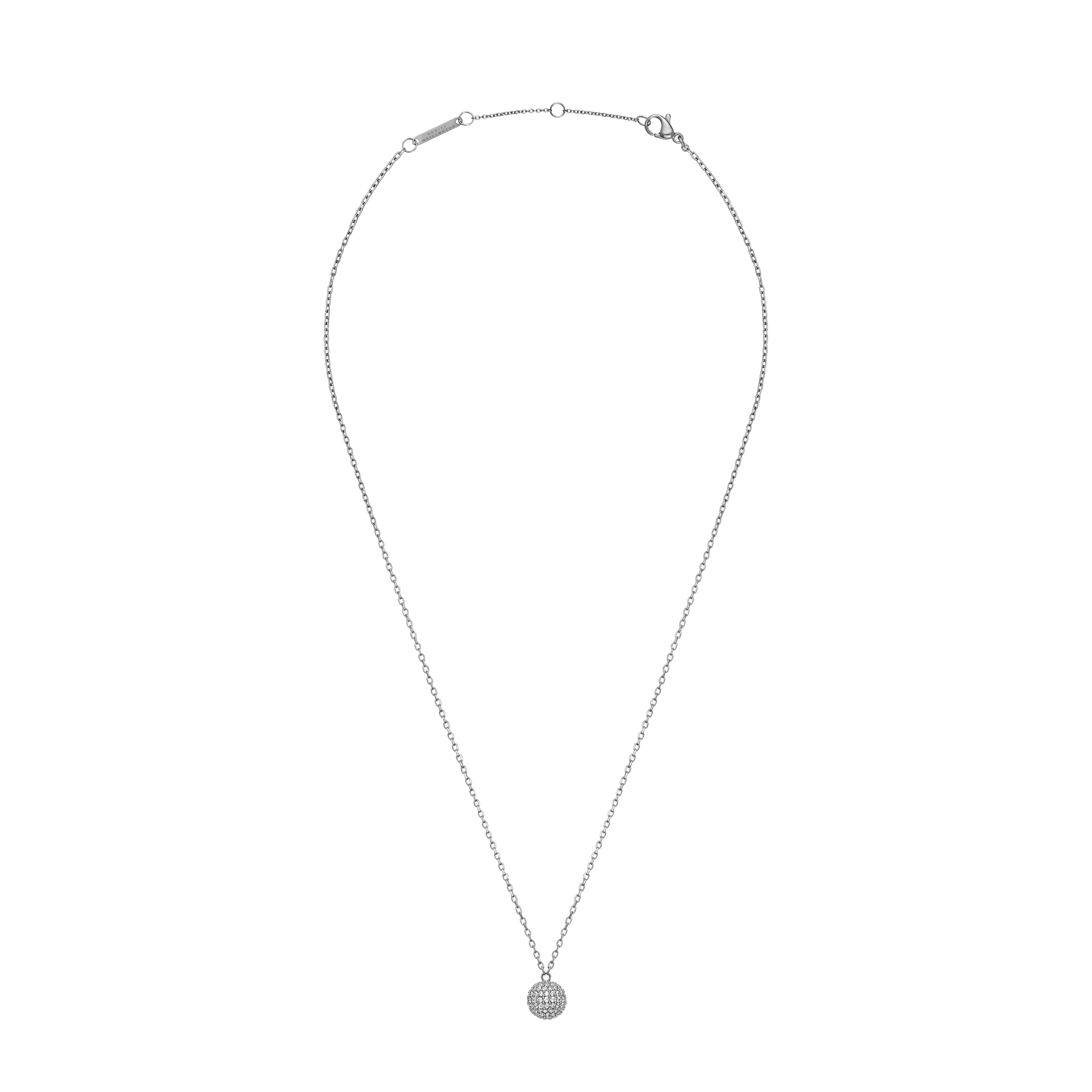 Pavé Crystal Pendant Necklace Silver - Image 3