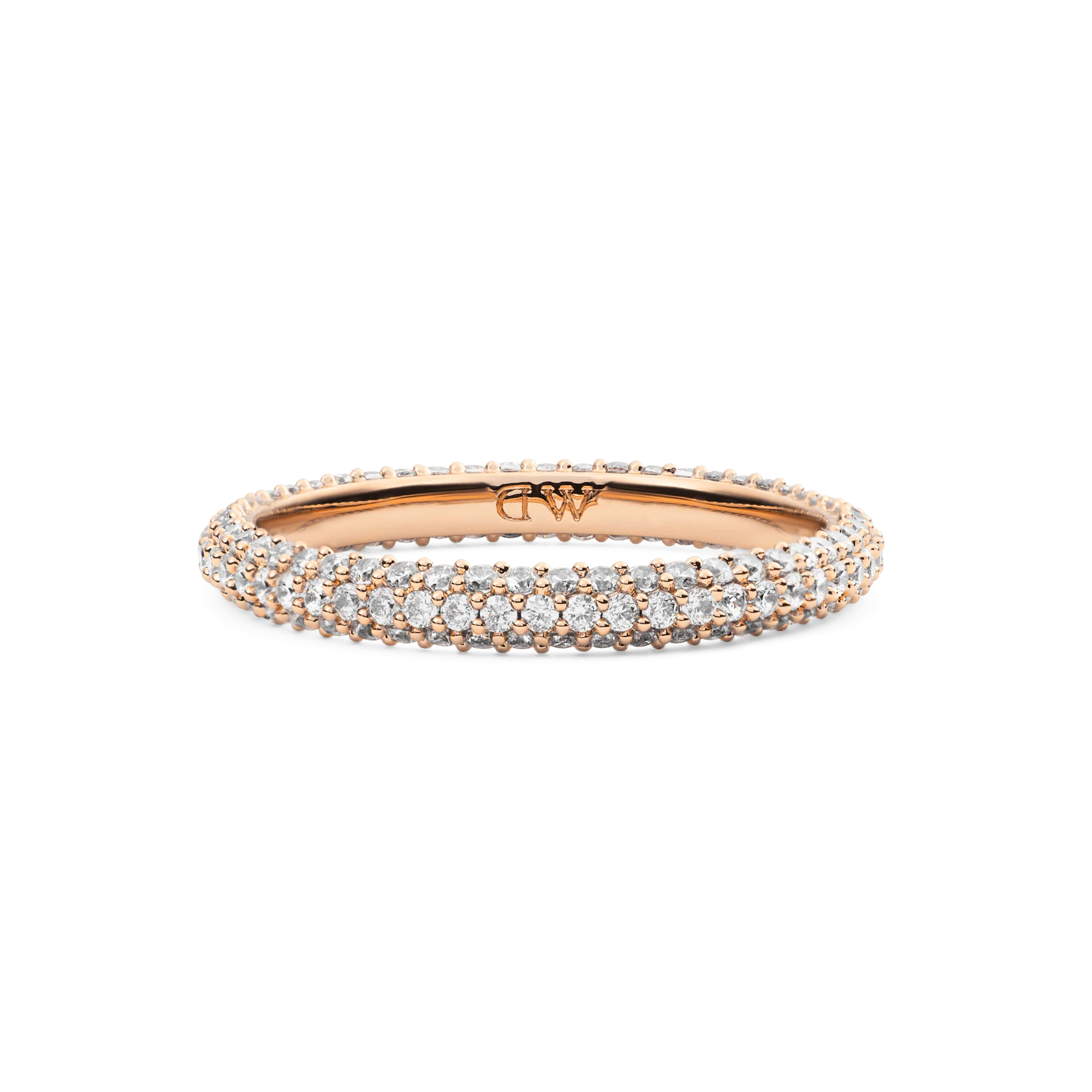 Pavé Ring Rose Gold 3 mm - Image 4