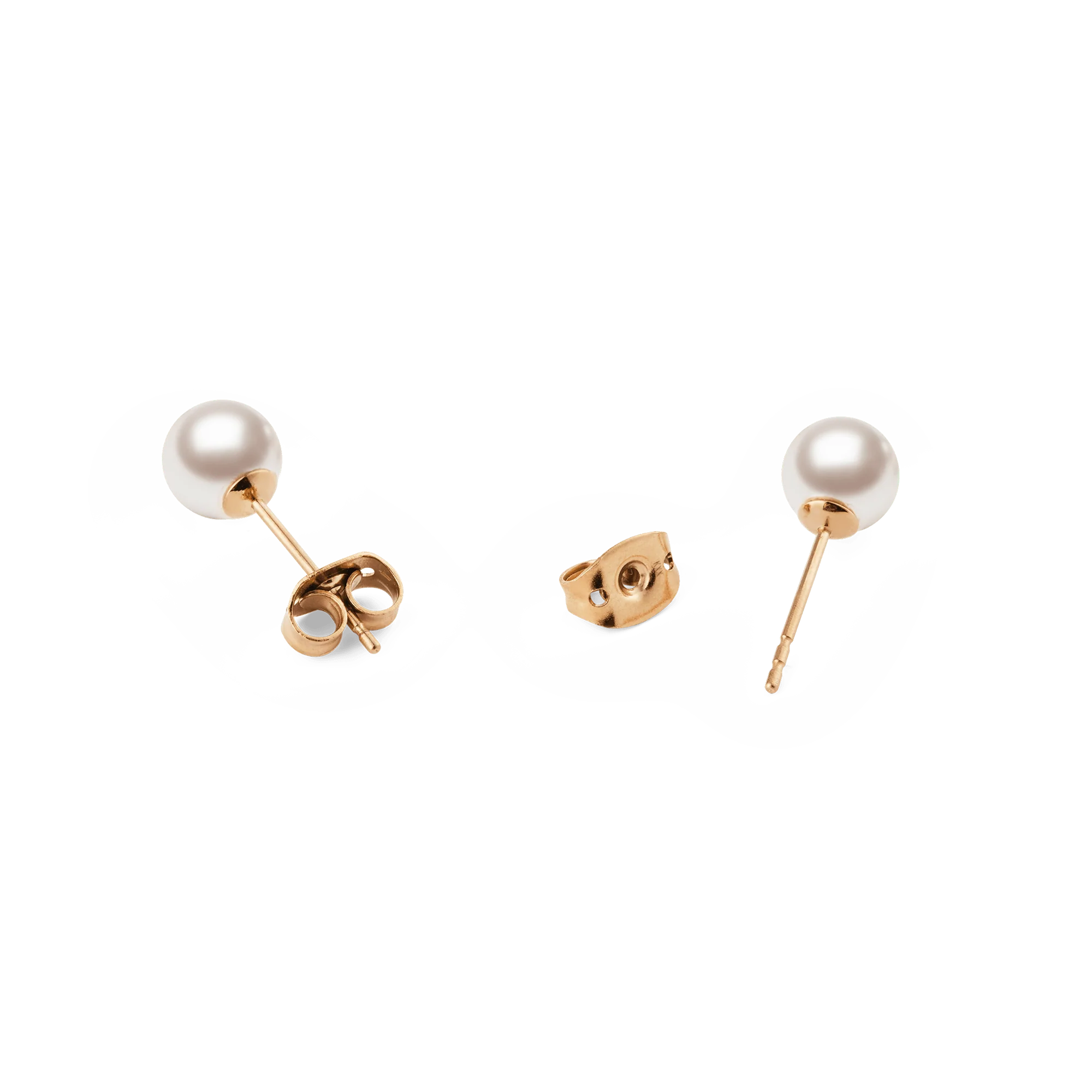 Pearl Stud Earrings Rose Gold - Image 4