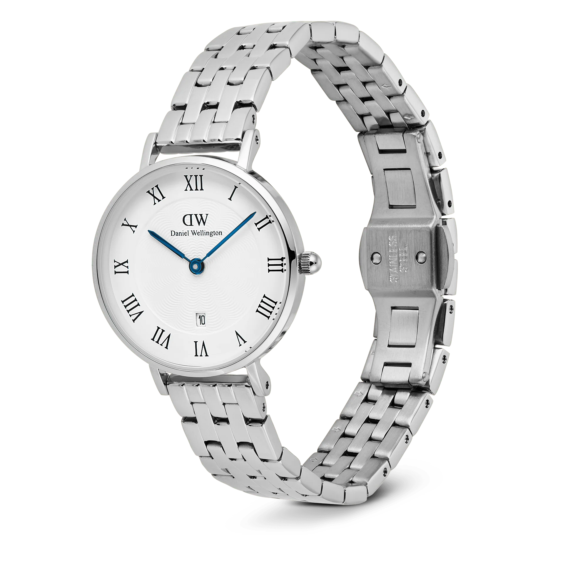 Petite Roman Numerals Date 5-link  Silver - Image 3