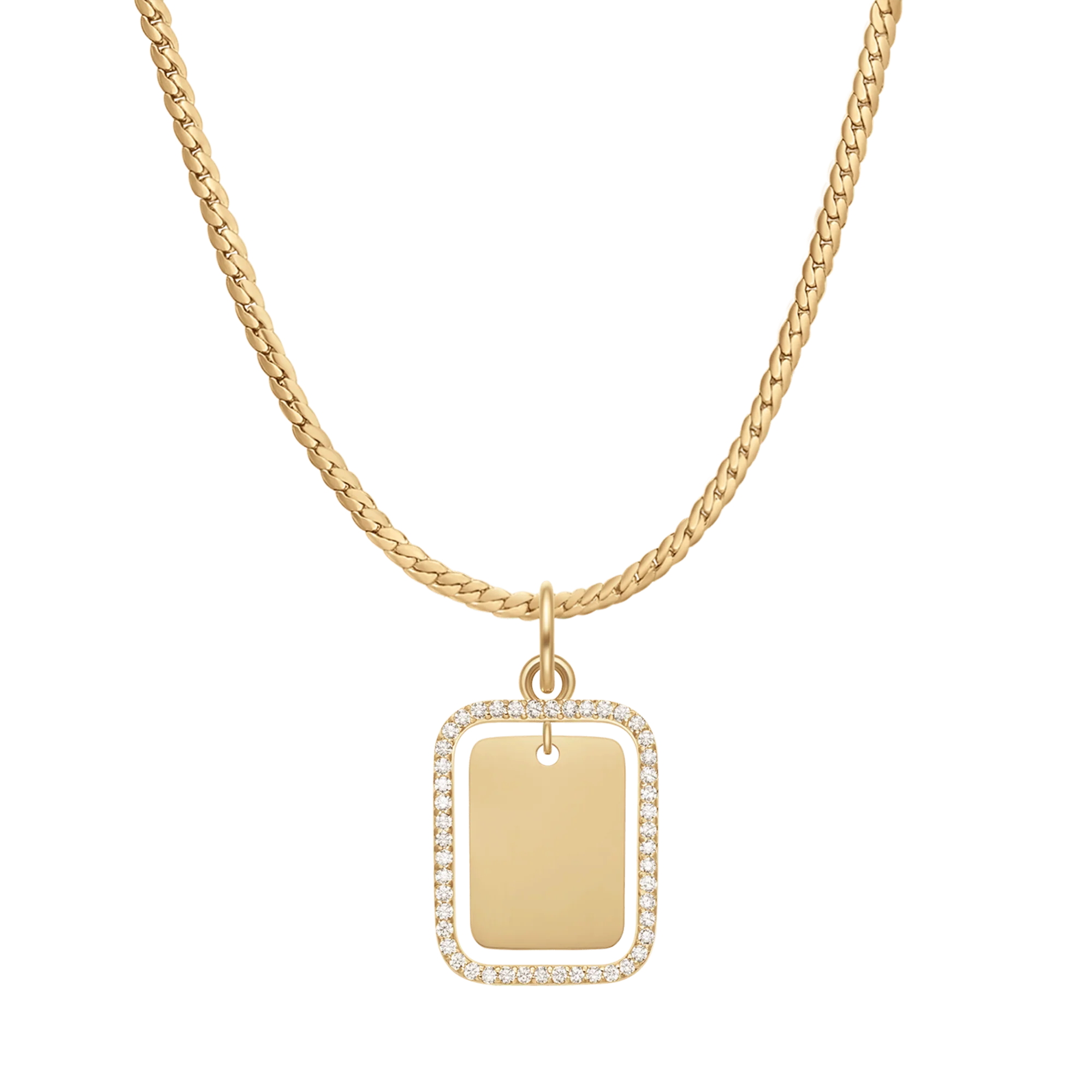 Rectangular Crystal Frame Pendant G - Image 2
