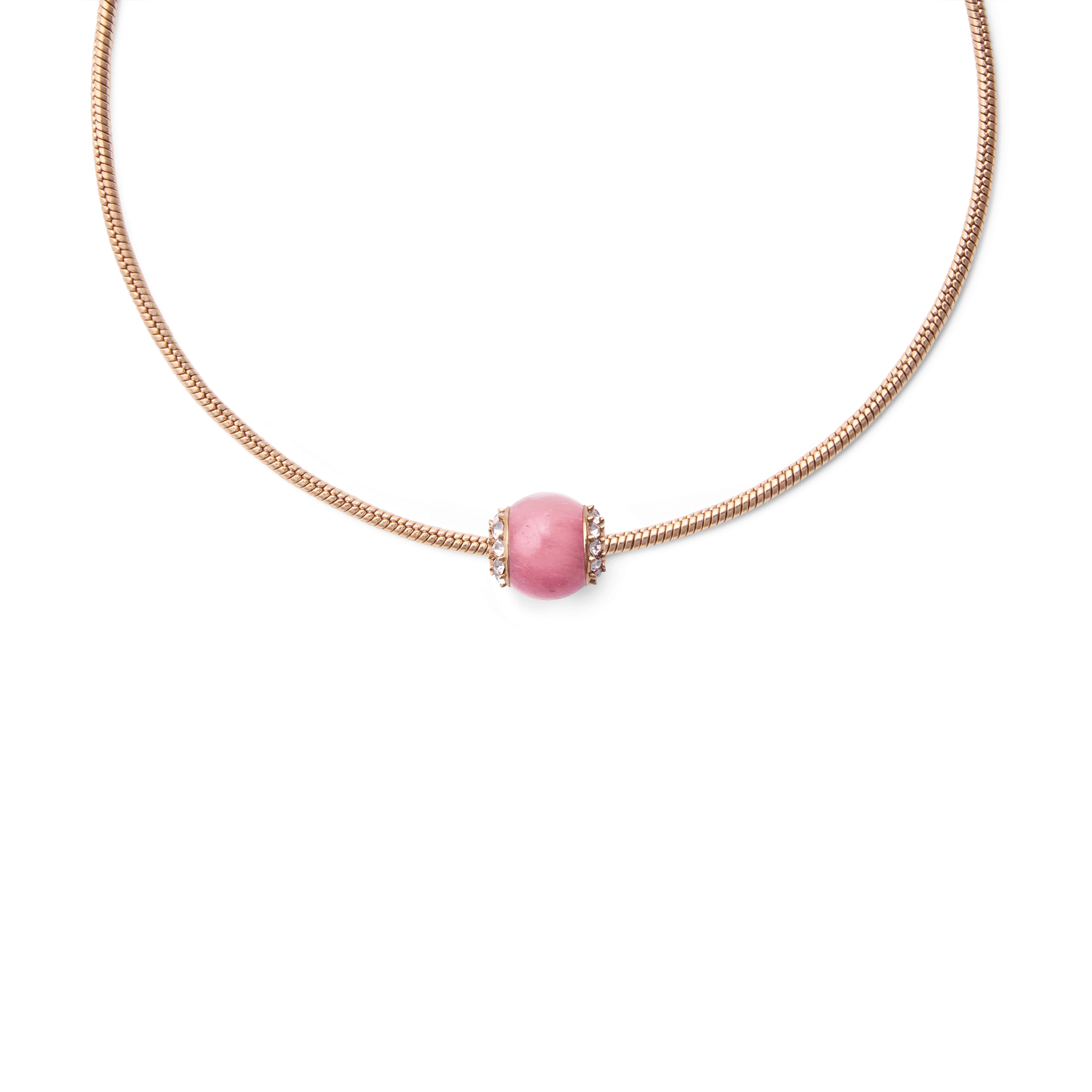 Rhodonite Crystal Orb Rose Gold Charm - Image 3