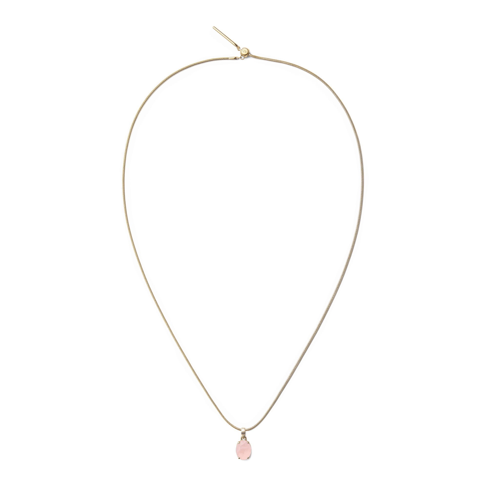 Rose Quartz Oval Gold Charm - Image 4