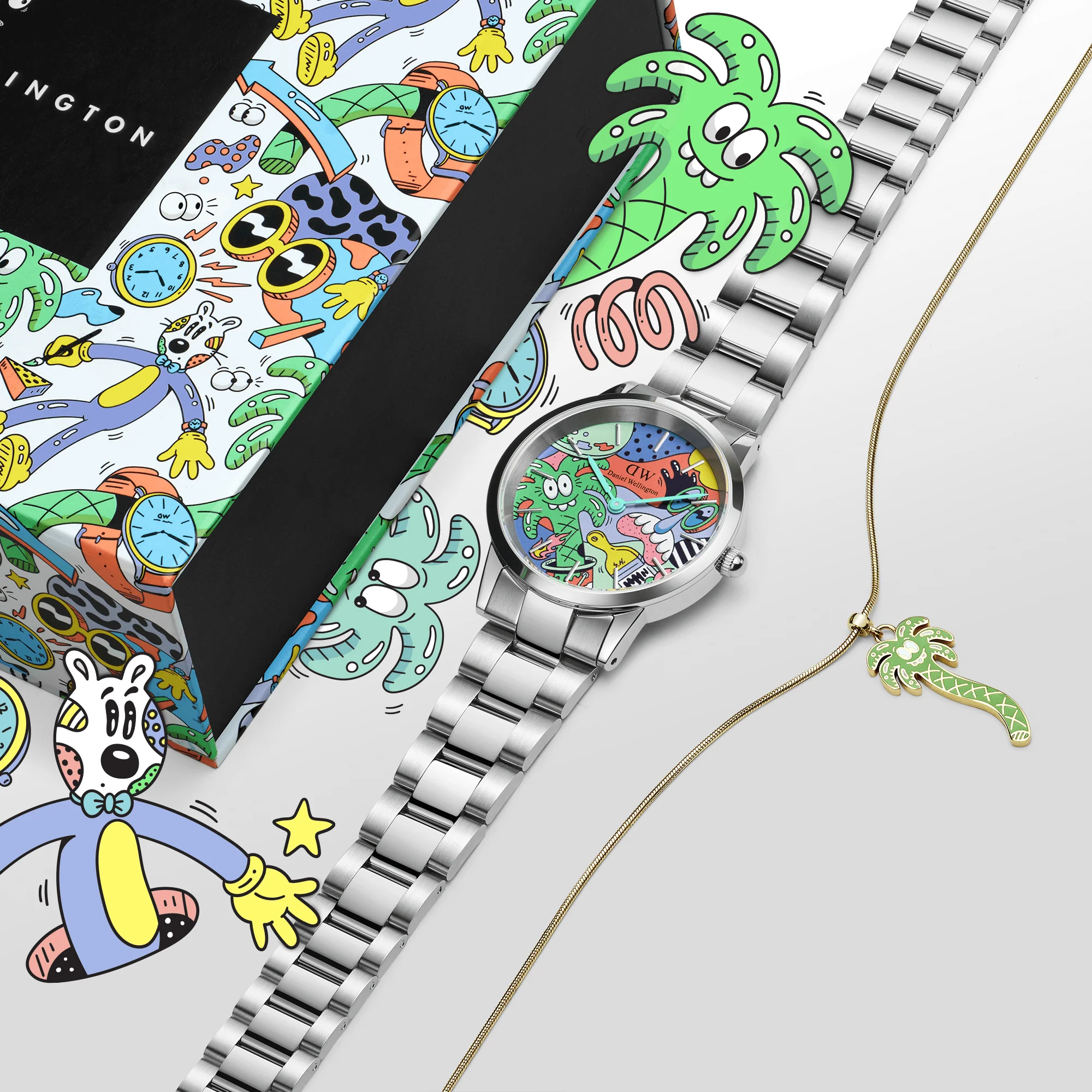 Steven Harrington x DW SET: Iconic Link Multicolor & Palm Tree Charm - Image 2
