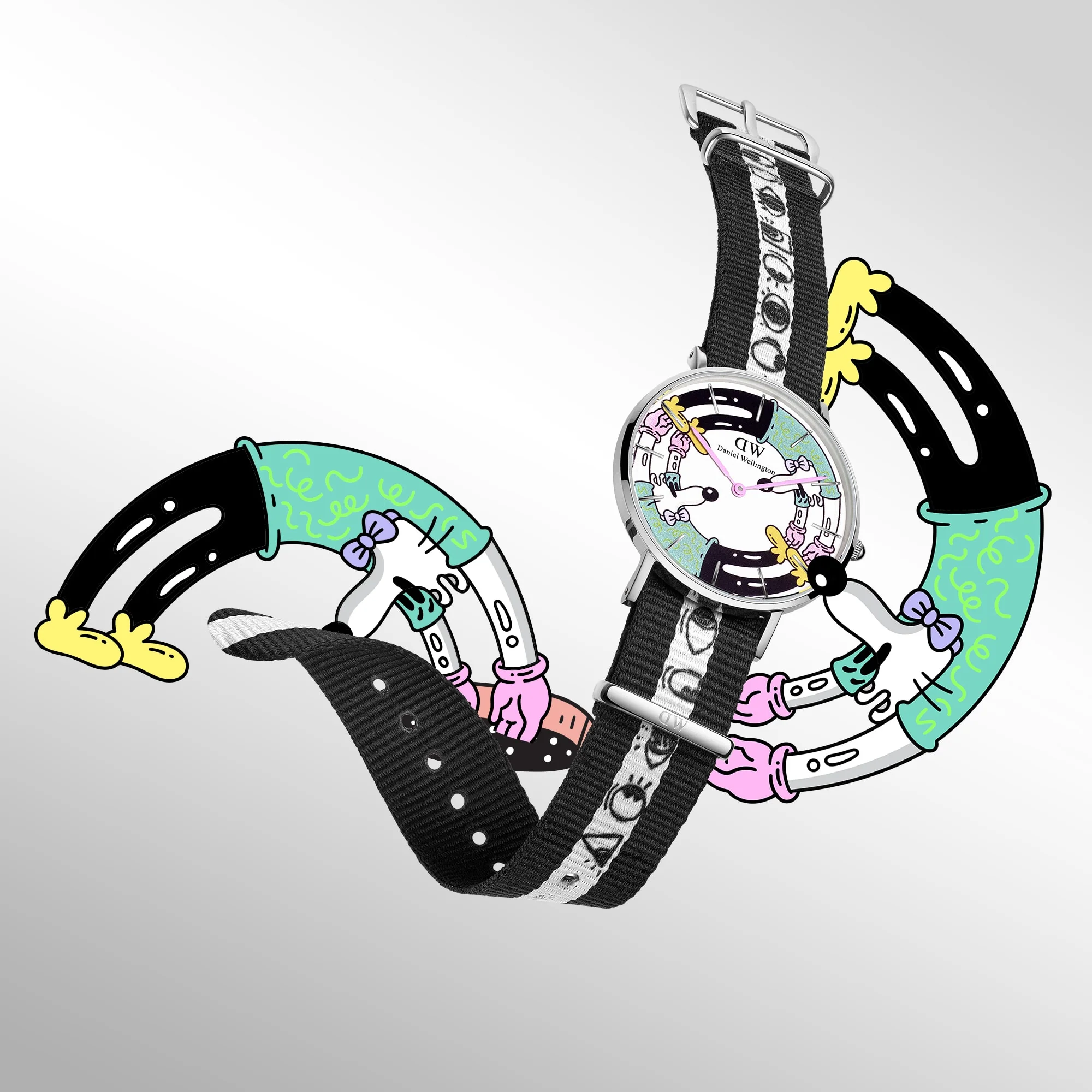 Steven Harrington x DW SET: NATO Multicolor Printed Dial & Strap - Image 3