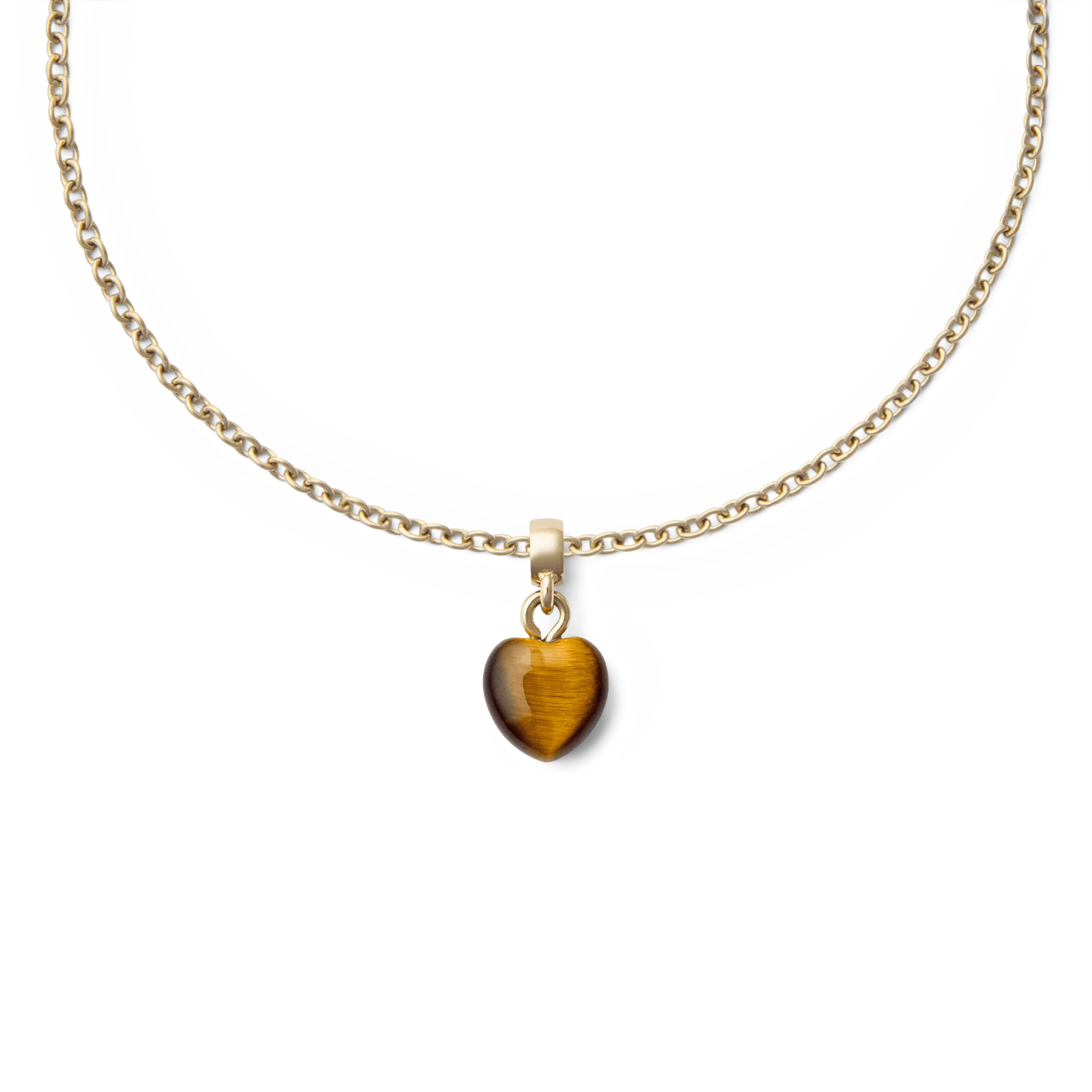 Tiger eye Heart Gold Charm - Image 3
